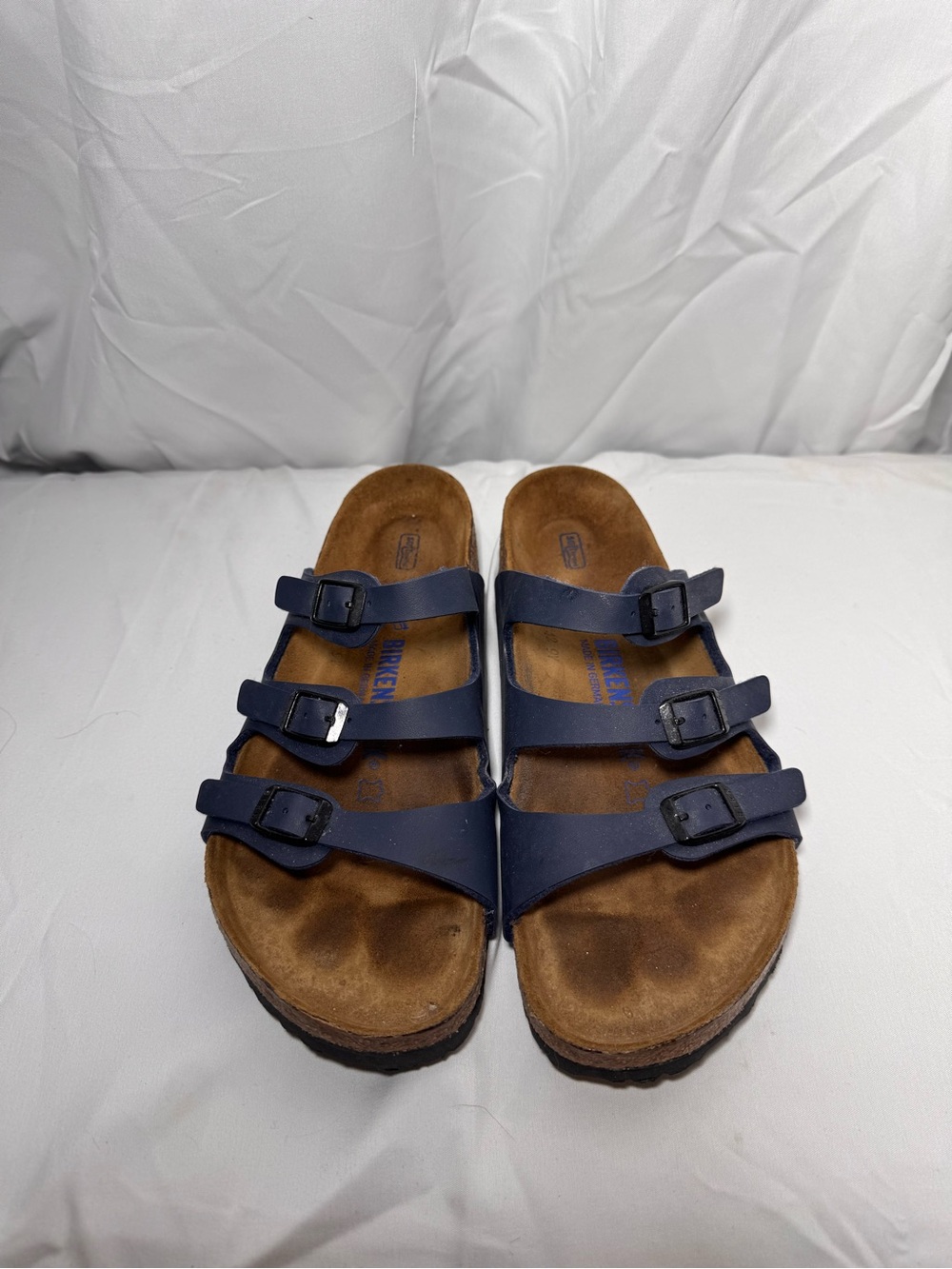 Birkenstock Triple-Strap Sandals in Navy Blue